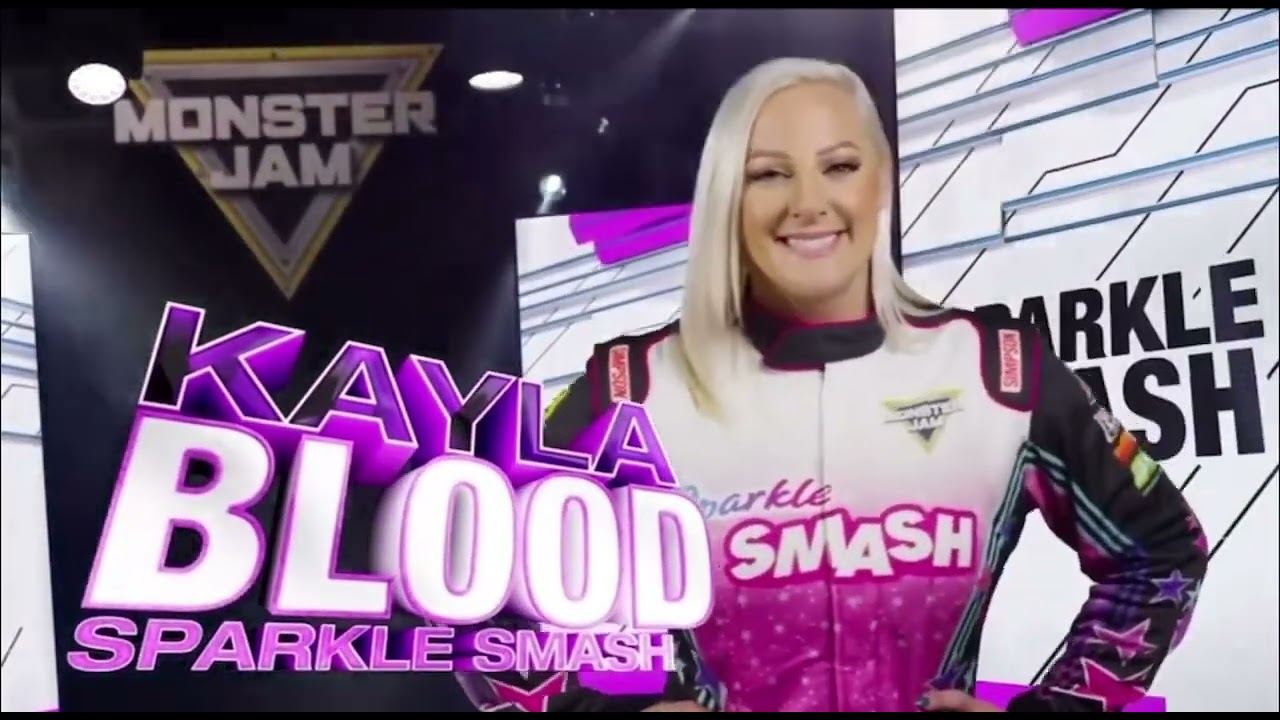Kayla Blood Sparkle Smash Monster Jam Theme Song w/Driver Card 2024