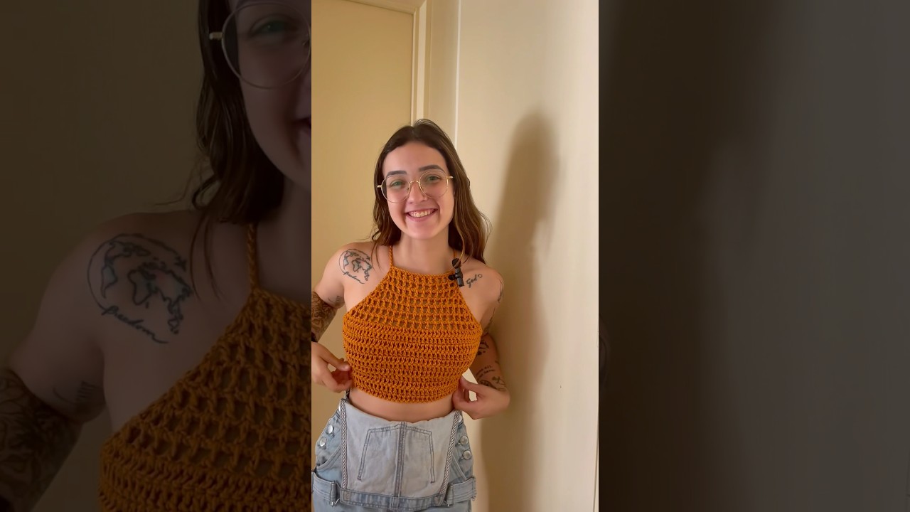 TE ENSE&Ntilde;O A TEJER ESE TOPCITO A CROCHET EN MENOS DE 20 MINUTOS | SIN COSTURAS Y CON PUNTOS CALADOS