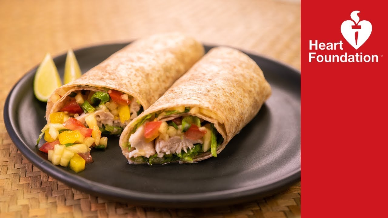Grilled fish wrap with pineapple & tomato salsa | Healthy Recipe | Heart Foundation NZ