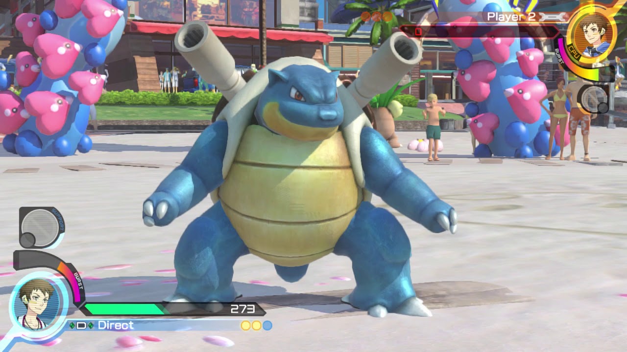 Pokk&eacute;n Tournament DX - Blastoise Gameplay with Mew (Direct-Feed Switch Footage)