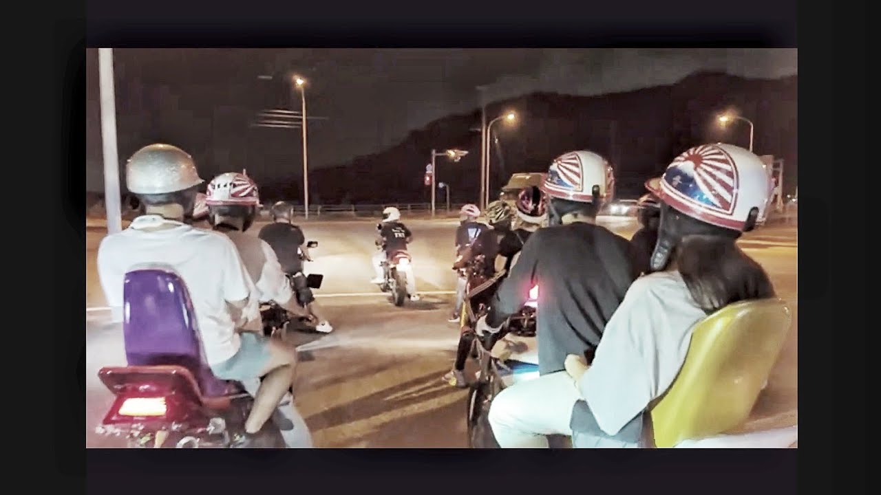 『じゅんちゃん送別会ナイトツーリング』平日の夜でも高知県の旧車乗りは熱いぜよ❗直管マフラー音🎵 GS400 193 CBR400F CBX400F GSX400E GT380 GPZ400F