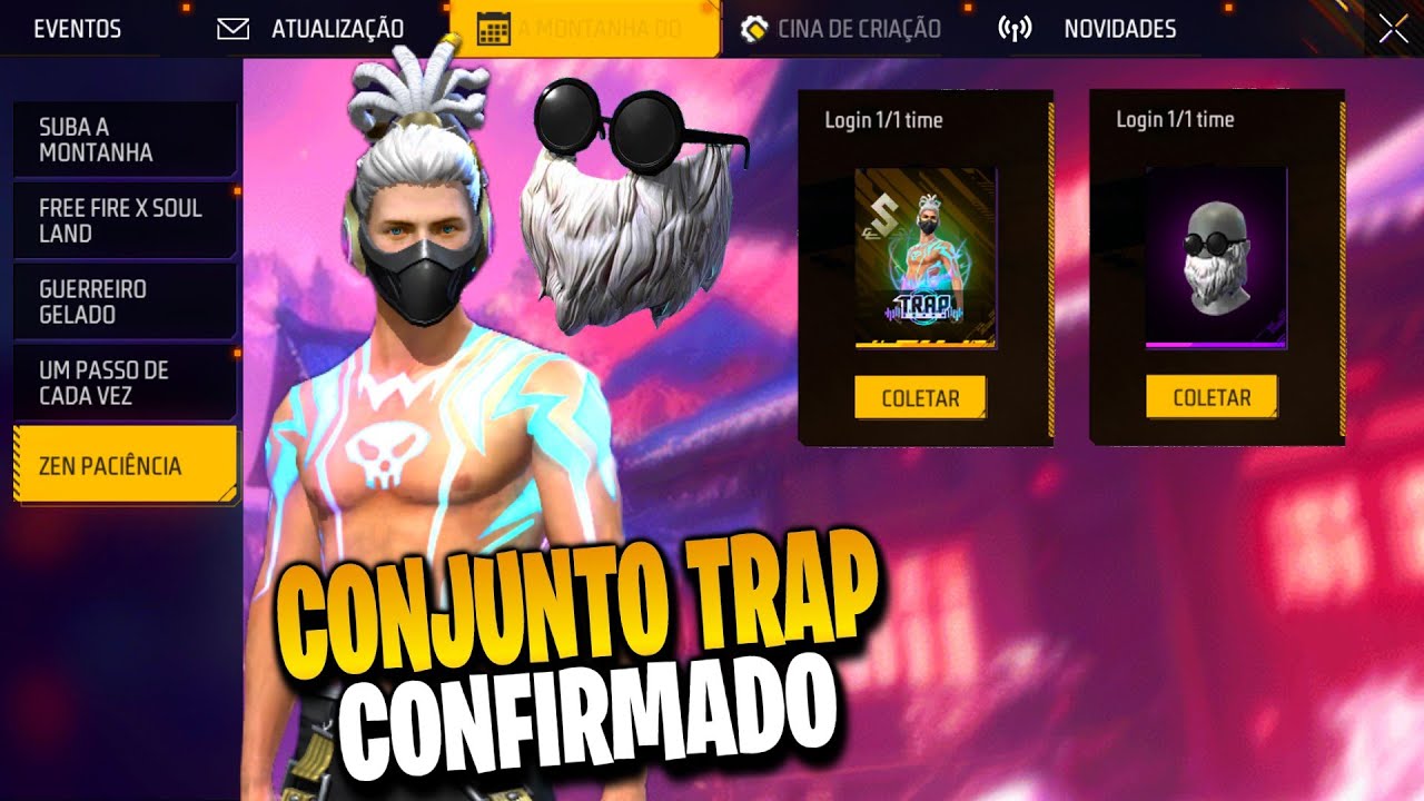 URGENTE! BARBA DO VELHO, CONJUNTO TRAP, INCUBADORA E SKINS GRÁTIS NO NATAL - NOVIDADES FREE FIRE