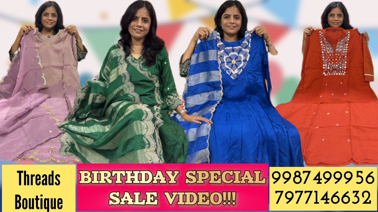 Birthday special with 5% extra discount.Wide range of kurties and Dresses