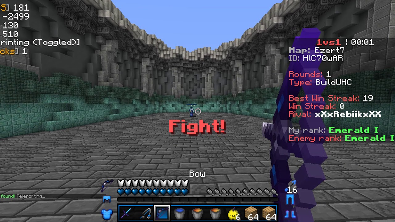 Antys vs xXxRebiikxXX 1v1 BuildUHC Qplay