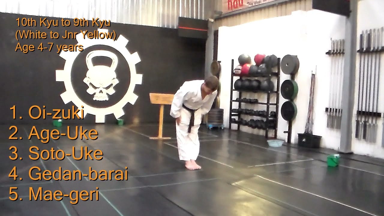 White to Junior Yellow (10th Kyu to 9th Kyu)