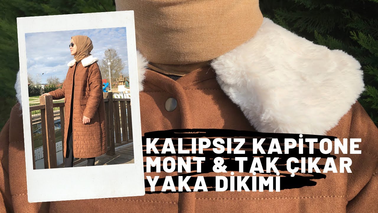 KAPİTONE ASTARLI MONT & TAK ÇIKAR KÜRK YAKA DİKİMİ | DIY | KALIPSIZ