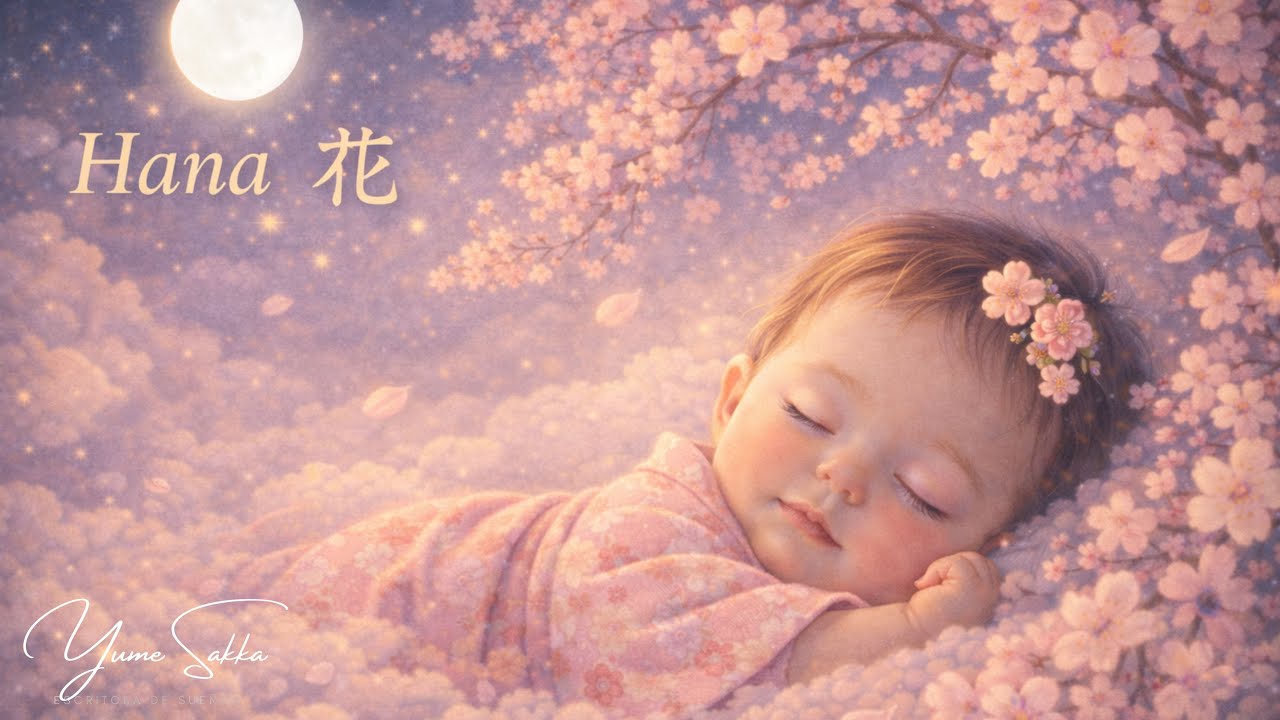 Hana Lullaby 🌙 Gentle Japanese Sleep Song for Babies | Calm Bedtime Music