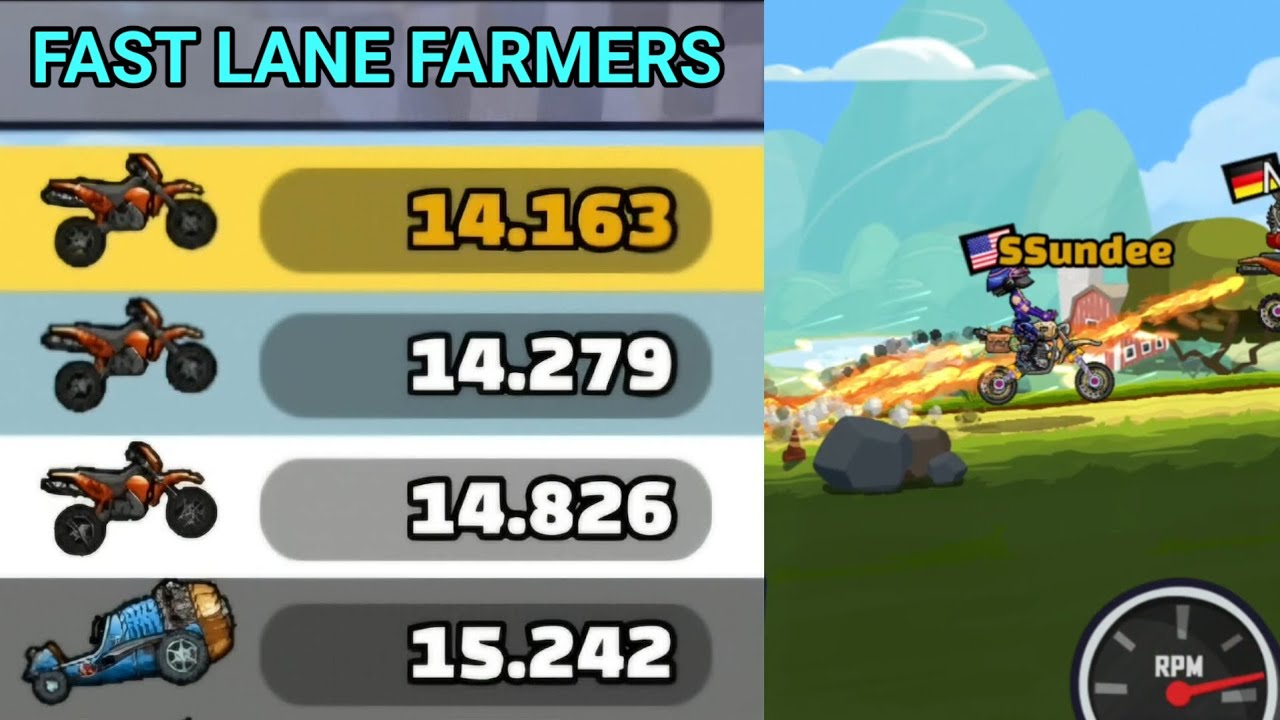 FAST LANE FARMERS MAP IN COMMUNITY SHOWCASE - Hill Climb Racing 2