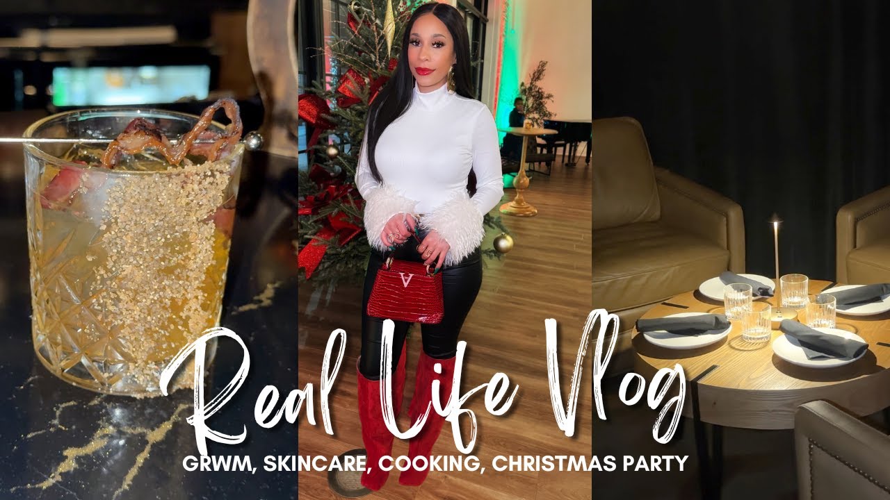 DAY IN MY LIFE VLOG: GRWM For A Holiday Party, Cooking Dinner, Unboxing PR , Gift Exchange,