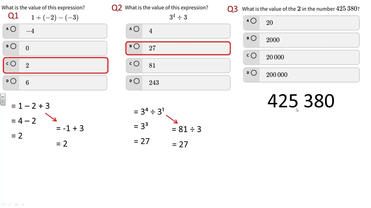 Math Proficiency Practice Test Part1 non calculator