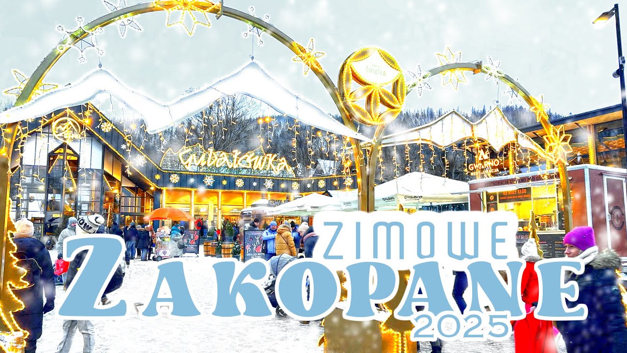 Zimowe Zakopane 2025 [4K] 🇵🇱 Śnieżne Szaleństwo na Krupówkach i Tatry w Bieli!
