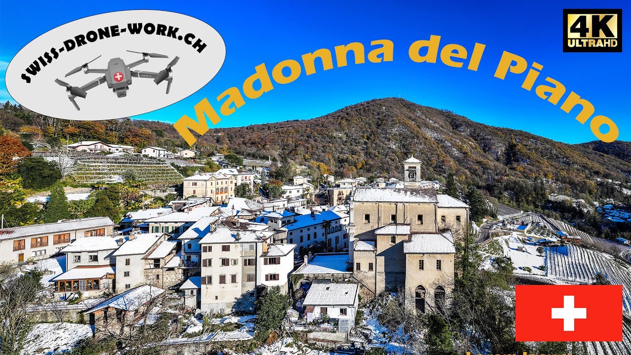 Kirche San Bartolomeo in Madonna del Piano bei Tresa Ticino: Spektakuläre Drohnenaufnahmen in 4K!