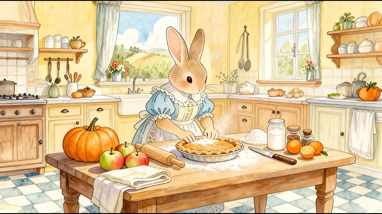 Cozy village Ambience 🐇 A Bunny’s Storybook Day - Loop Animation & Relaxing Music