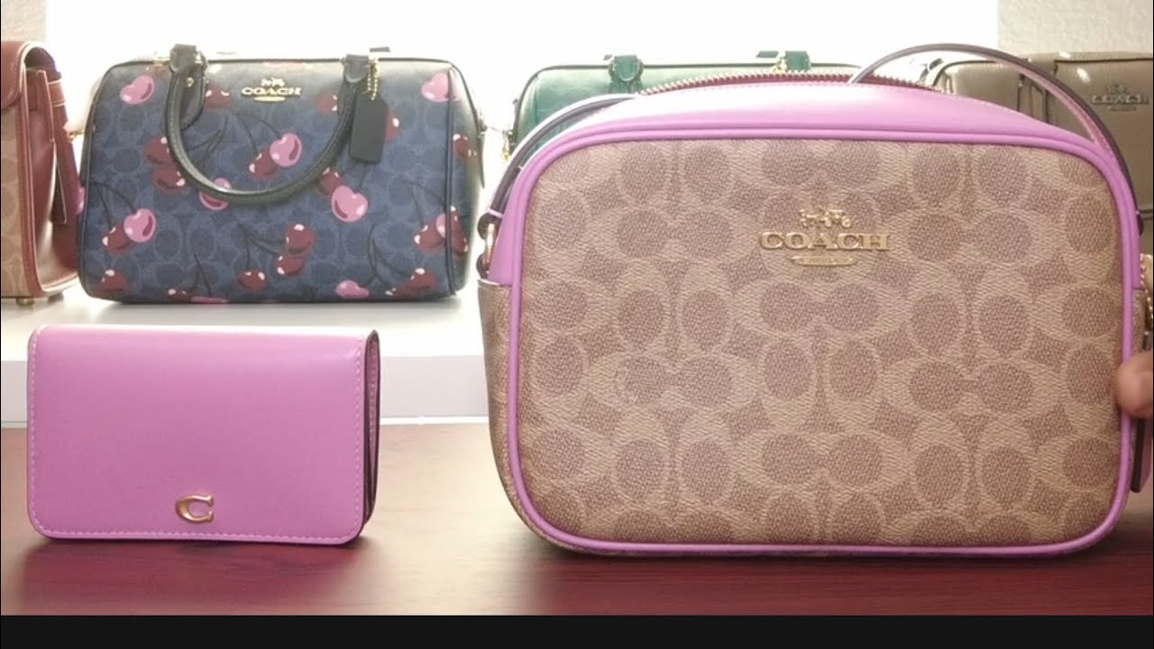 🎀Unboxing/ Coach Jamie Crossbody/ Coach Essential Slim Wallet/ Fushcia Tan🎀