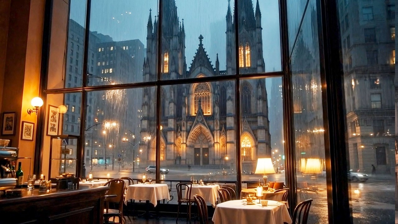NYC Rainy Night Café ☕ Deep Focus Piano for Study & Work | 4 Hours