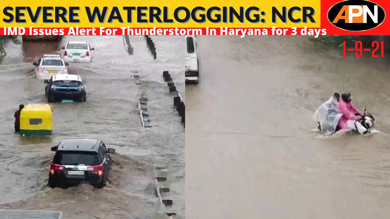 NCR: Severe Water Logging In Gurugram - IMD Issues Alert, Heavy Rainfall