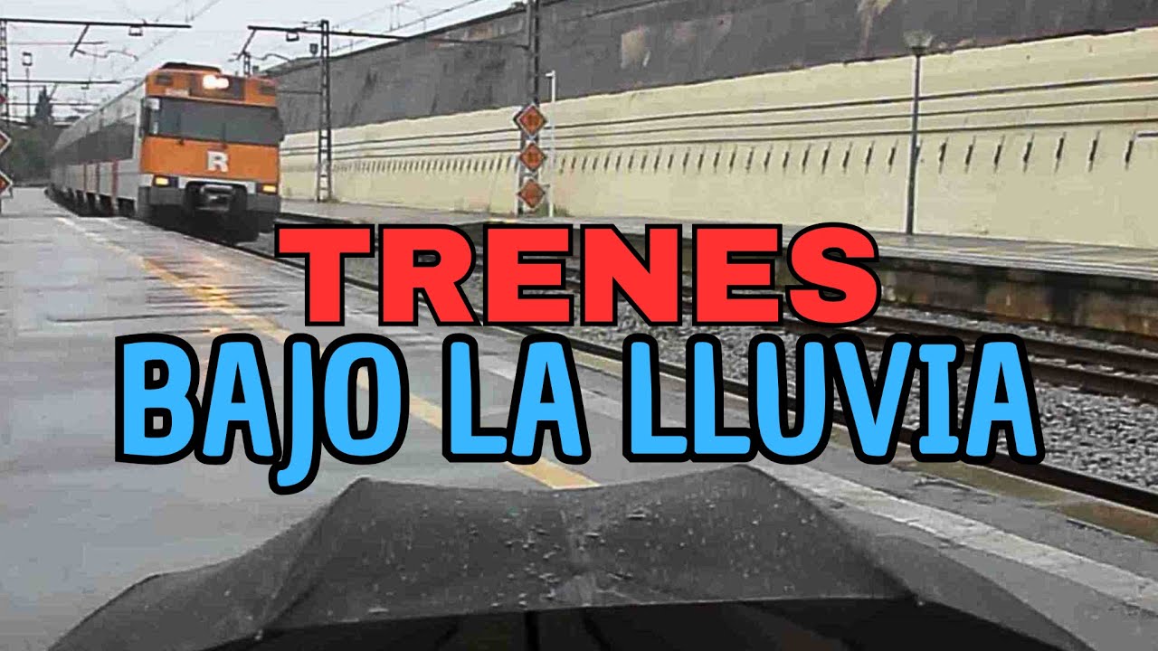 RODALIES RENFE. Línea R4, Civia y 447. TRENES BAJO LA LLUVIA