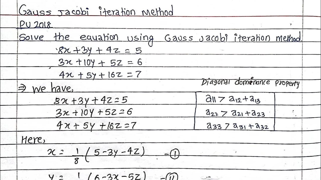 Unit:5 | Gauss Jacobi Method | BE Civil | Numerical Method | Prashant YT | 5th Sem | TU,PU,KU,PoU |