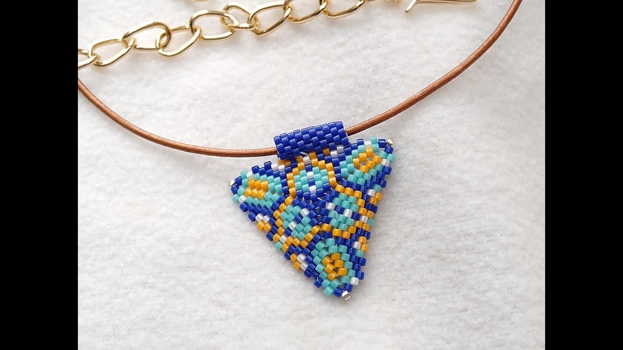DIY Puntada Peyote Triangular Miyuki C&oacute;mo Hacer Dije y Porta Dije C&oacute;mo Leer Patr&oacute;n Paso a Paso F&aacute;cil