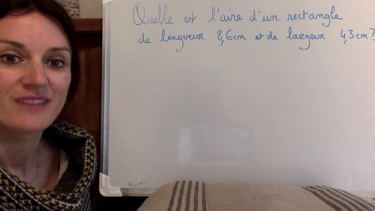 Quelle est l'aire d'un rectangle de longueur 8,6cm et de largeur 4,3 cm?