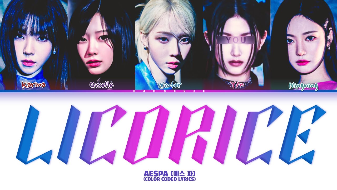 (KARAOKE) aespa 에스파 'Licorice' Lyrics | 5 members ver. (Color Coded Lyrics) You as a member