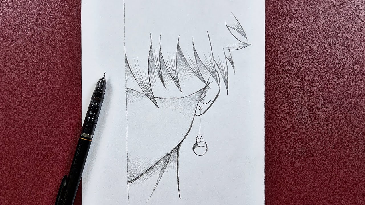 رسم سهل | تعلم رسم كيلوا وهو يضع كمامة خطوة بخطوة ( نصف وجه )