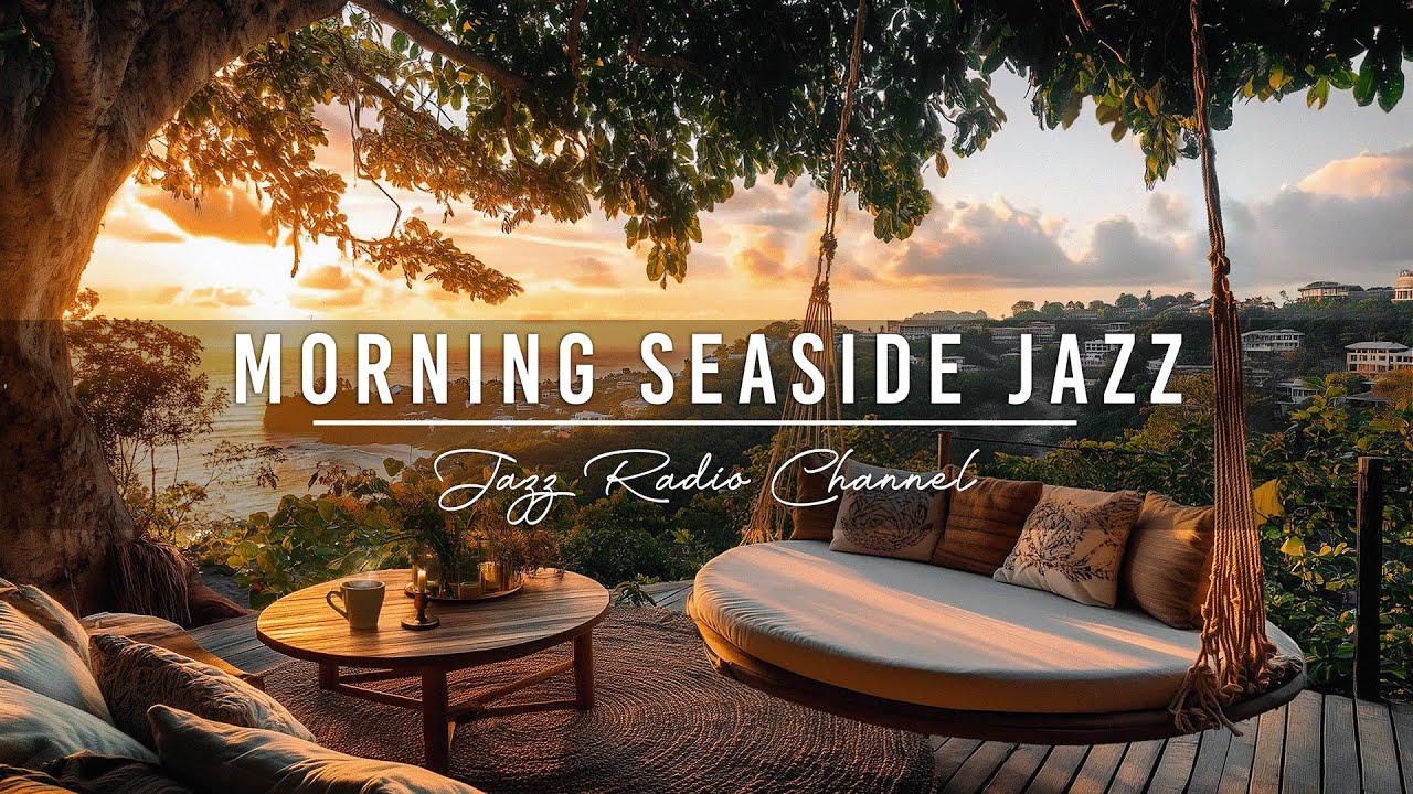 Peaceful Moments at Morning Seaside Coffee Ambience with Soft Piano Bossa Nova Jazz