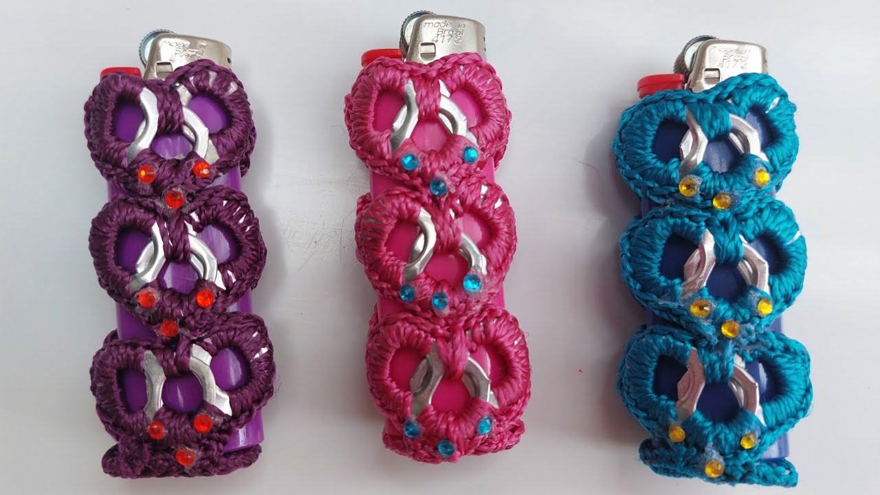 CAPINHA PARA ISQUEIRO EM CORAÇÕES COM LACRES DE LATINHA