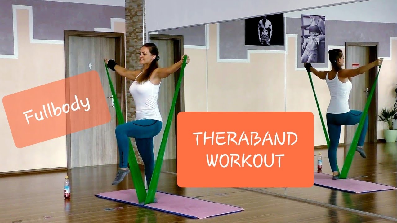 Workout mit Theraband, R&uuml;ckentraining, Gummiband, Pilates mit Theraband, Ganzk&ouml;rper Balance&uuml;bungen
