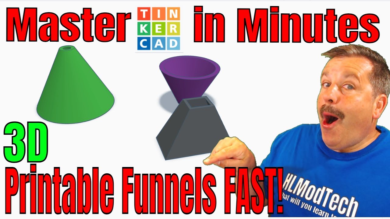Make Fantastic Funnels FAST with Advanced Tinkercad Cone Shapes & MORE