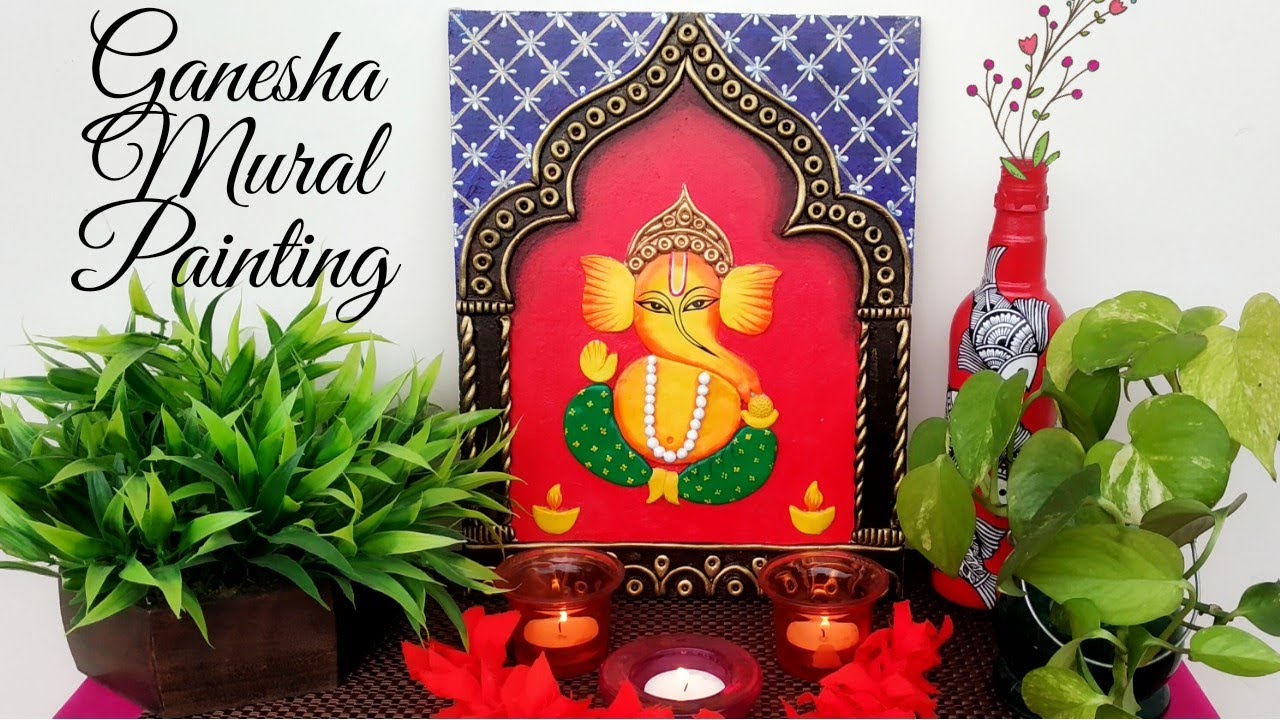 Ganesha Mural Painting| 3D Wall Mural| Ceramic Art| Clay craft| 3D Ganesha| Eco Friendly Ganesha
