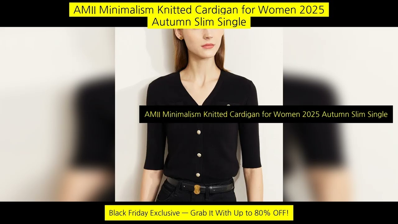Amii Minimalism Knitted Cardigan For Women 2025 Autumn Slim Single Breasted