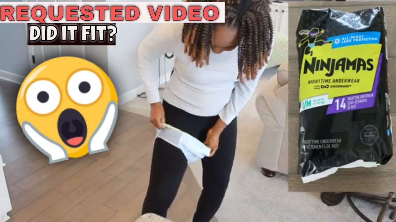 TRYING ON Pampers Ninjamas (REQUESTED VIDEO) DID IT FIT?| Nighttime Disposable Pants TRYON!