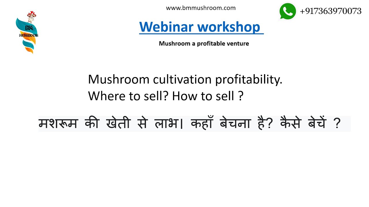 Mushroom kheti me kitna labh? kaha kese beche? Mushroom  profitability. Where to sell? Webinar 2