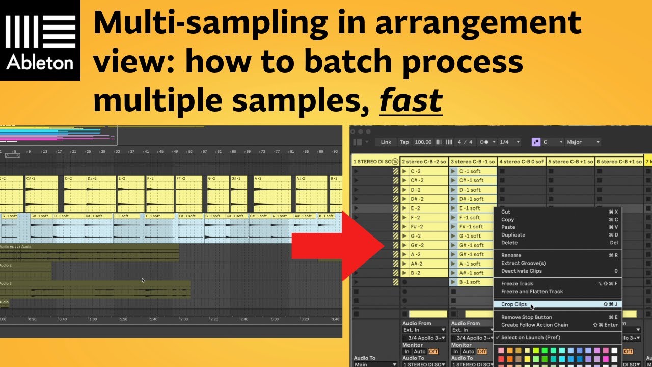 Ableton multi-sampling hack: how to crop multiple timeline clips as individual files