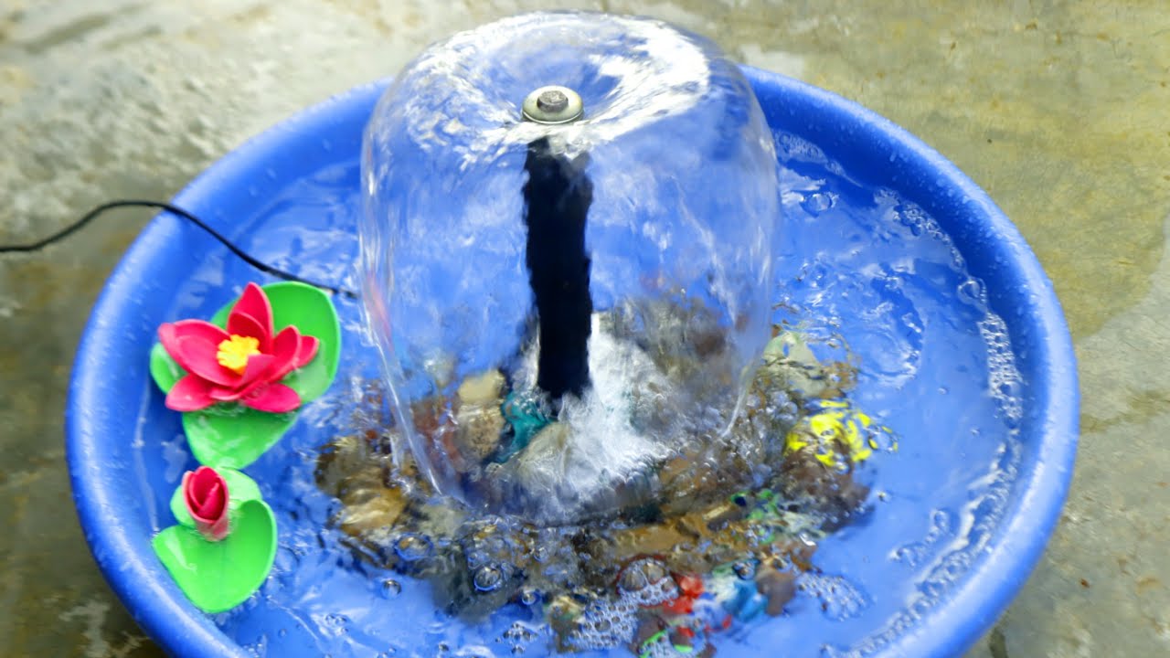 How to make mushroom fountain at home waterfall. Gk craft.
