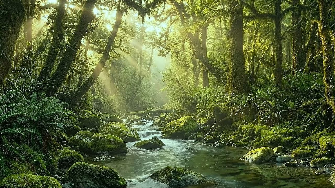 Relaxing Forest Ambience 🌿 Beautiful Stream Sounds, Nature Sounds for Sleep & Study, ASMR
