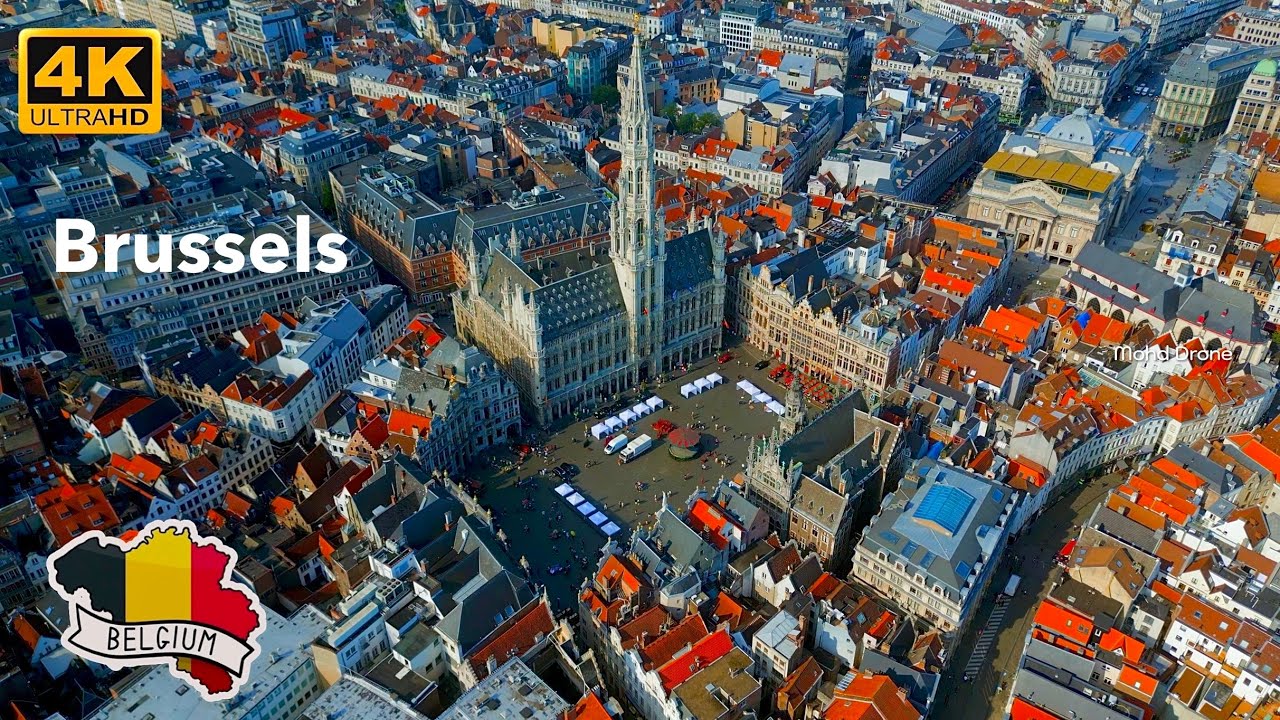 Brussels Belgium in 4K 60FPS | Aerial Drone Footage of Historic Landmarks
