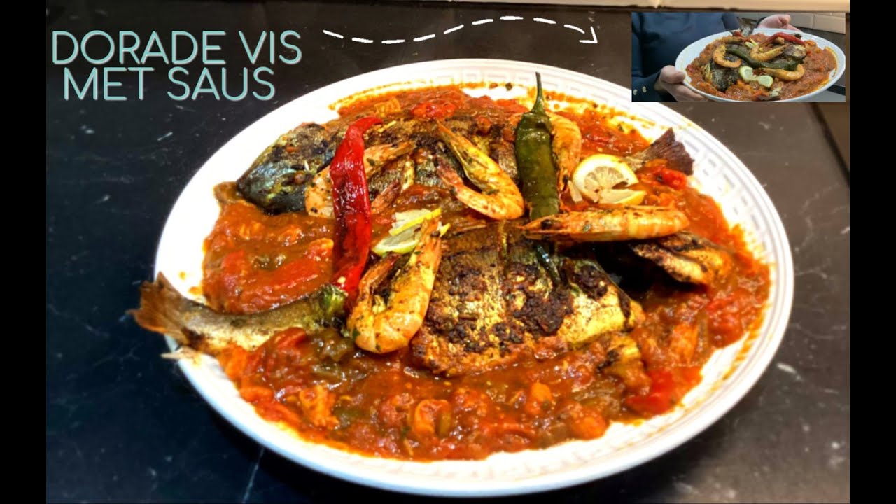 Dorade vis in de oven met lekkere saus