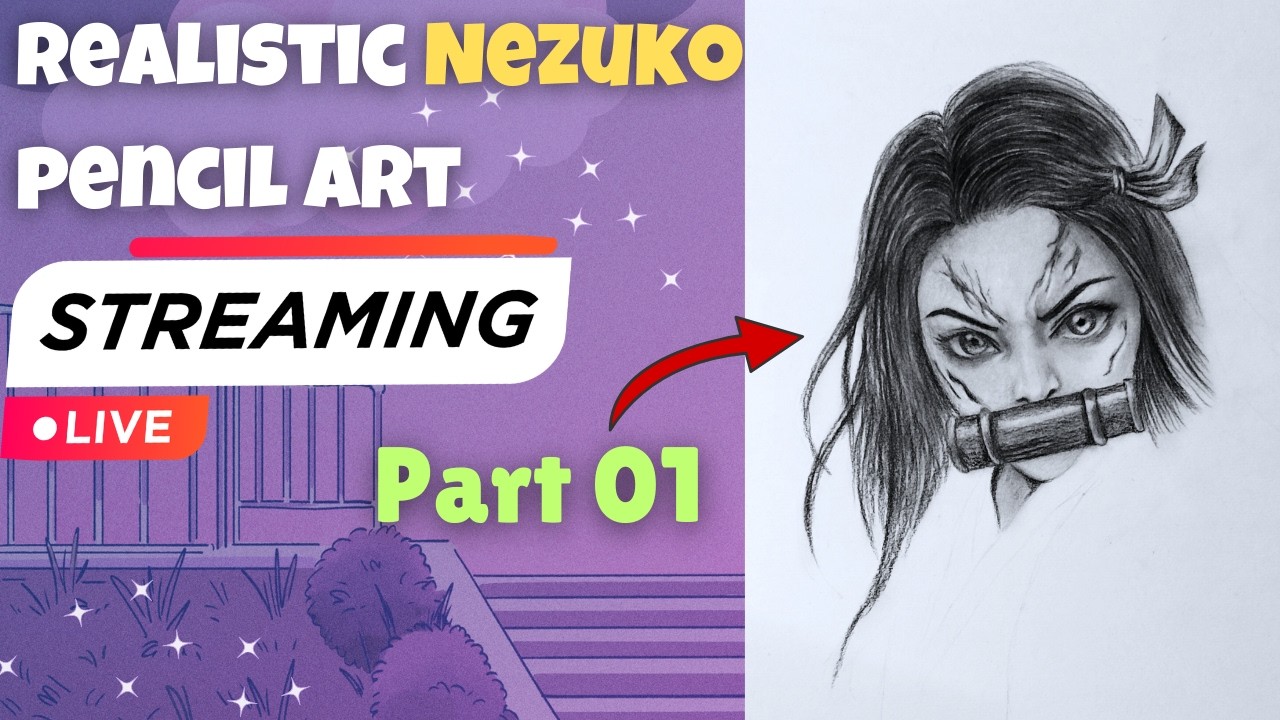 Nezuko Realistic Drawing 🔥 | Demon Slayer Pencil Art | Part 1