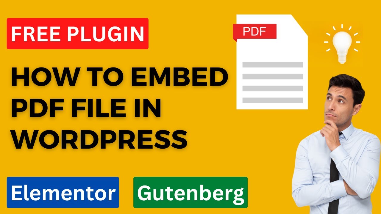 How to embed PDF in WordPress | Elementor & Gutenberg | Free plugin