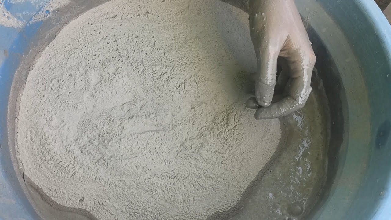 pure  cement crumbling water 🤤 paste play  #cementdirtlover#purecement #reddirt #sandcement#asmr#bts