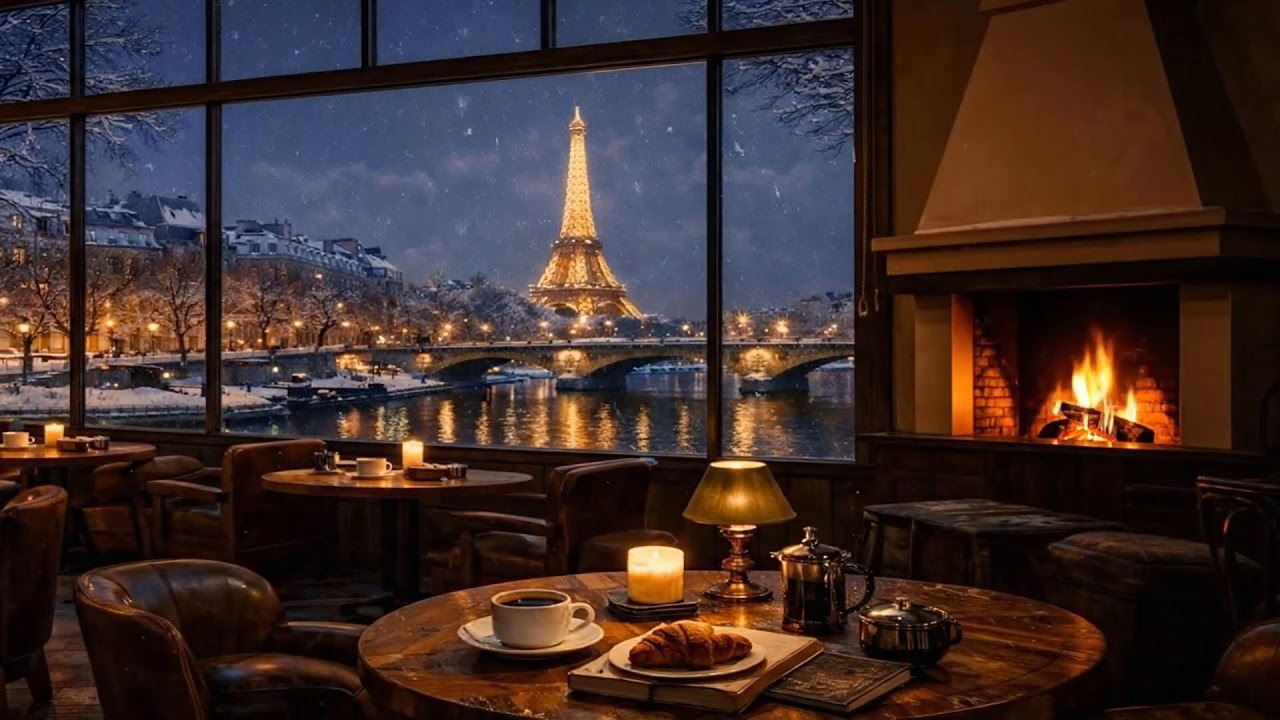 Warm Jazz Playlist at Cozy Café ❄️ Relaxing Winter Night Jazz