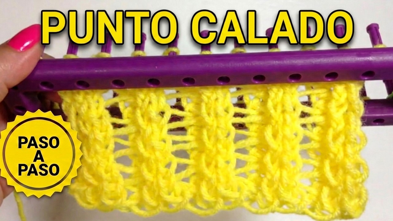 PUNTO CALADO en Telar Rectangular - Ideal para BUFANDAS