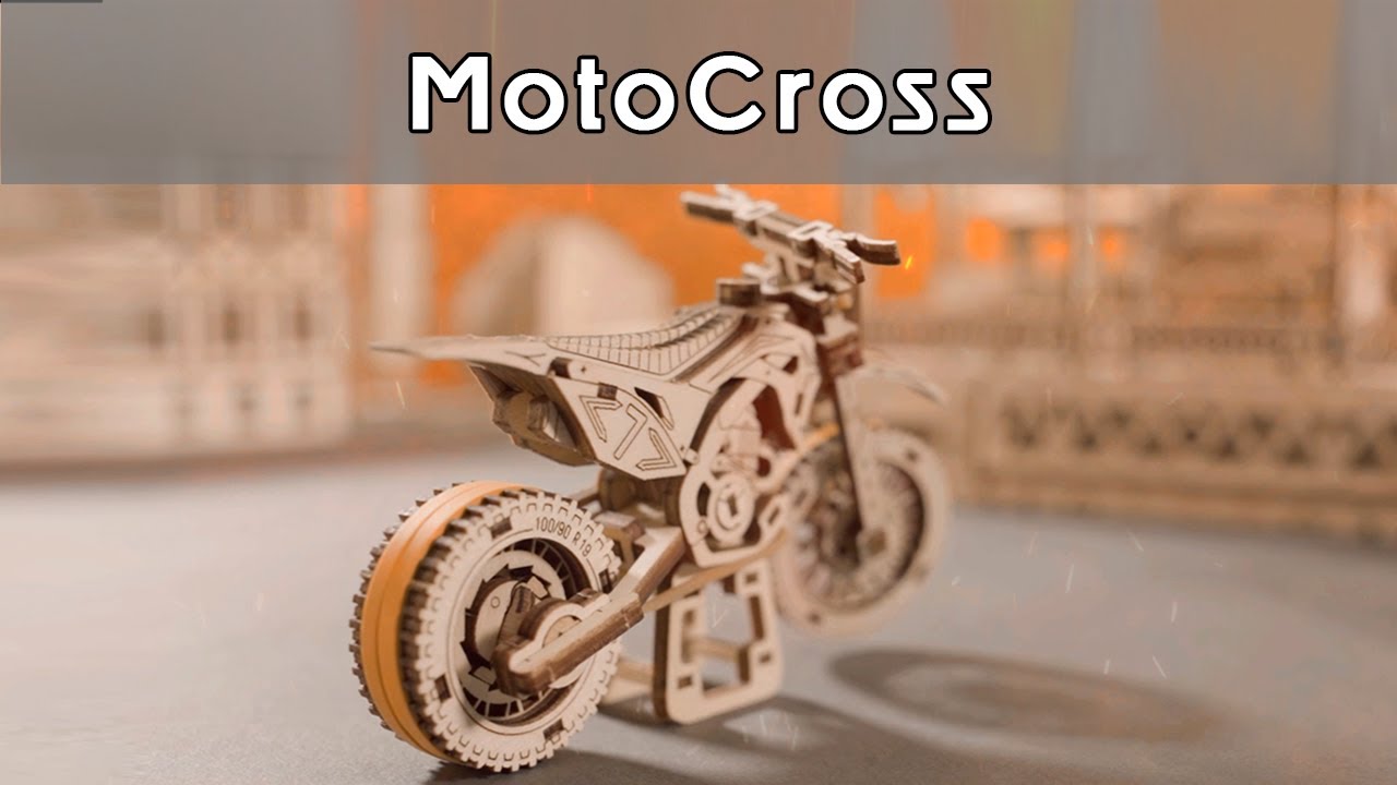 [MotoCross] Wooden Mechanical Model Set by WOODEN.CITY