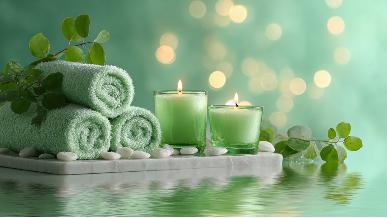 Green Serenity Spa Piano 🍃💧 Deep Sleep Music with Soft Water Flow and Calm