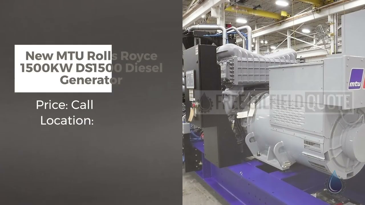 New MTU Rolls Royce 1500KW DS1500 Diesel Generator in Excellent Condition | USA