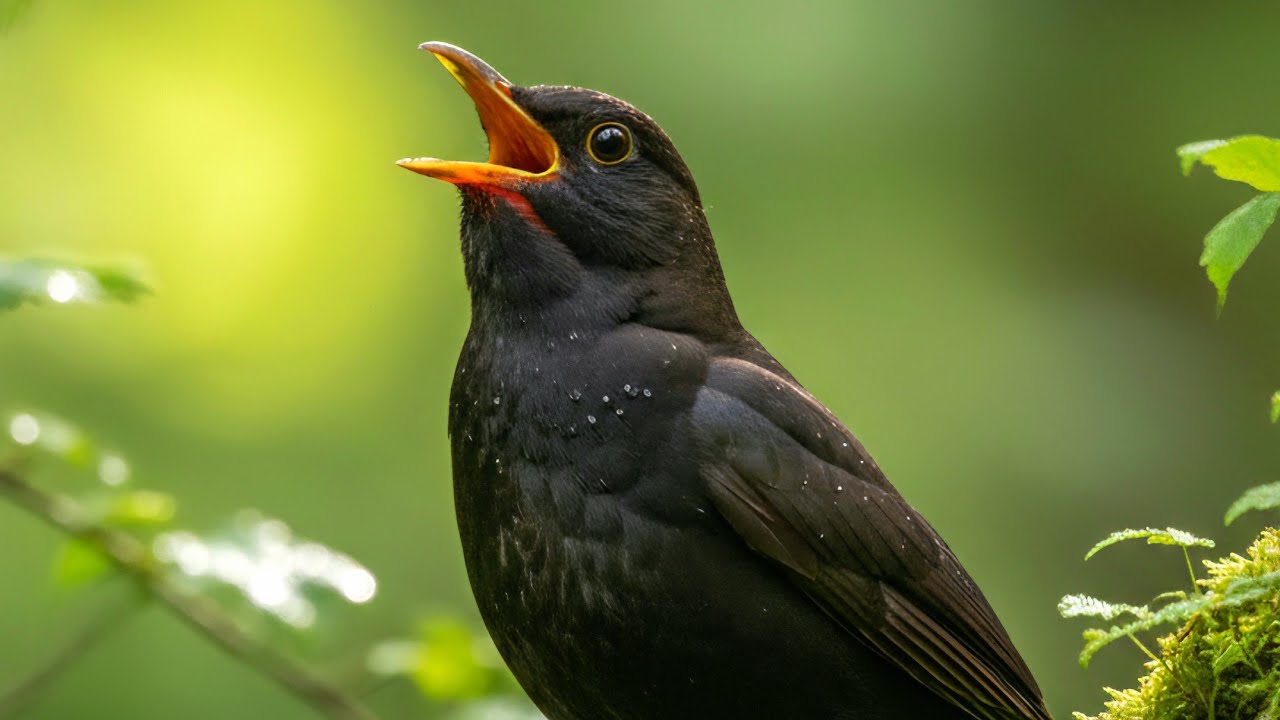 Amsel Gesang - Die Amsel singt ihr wundersch&ouml;nes Lied / Waldger&auml;usche mit V&ouml;gel zur Entspannung