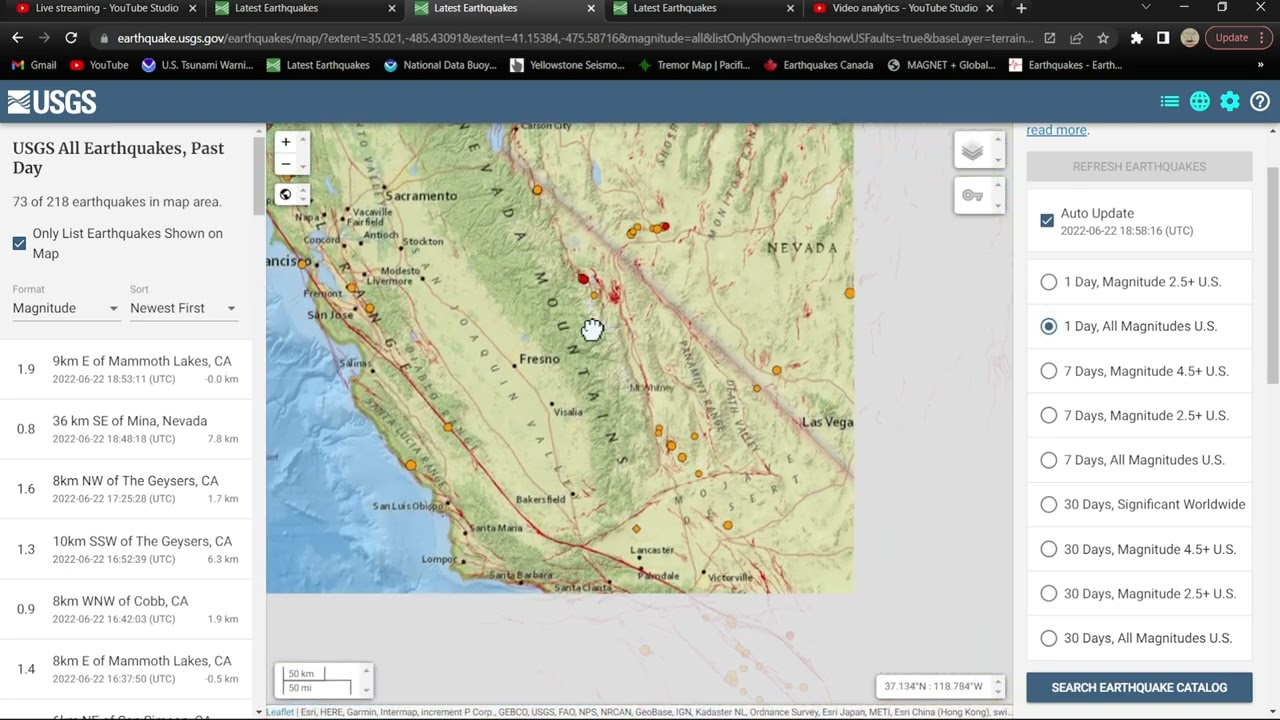 Earthquake update and solar activity report for Wednesday 6/22/2022