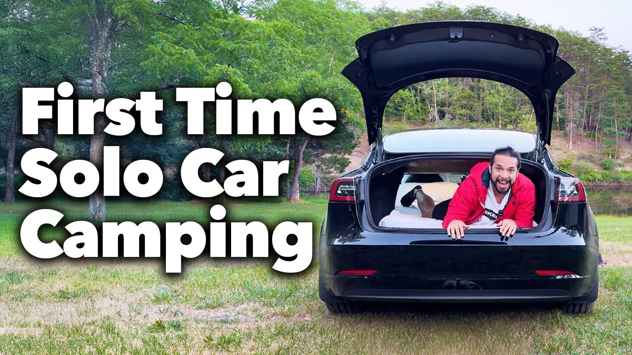 I Went Car Camping For The FIRST TIME | Tesla Model 3